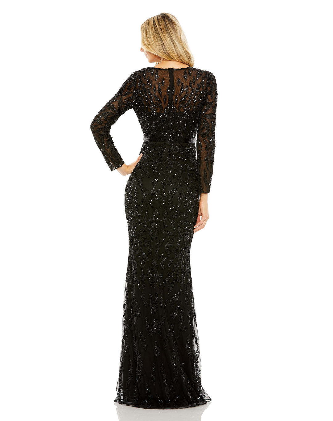 Beaded Long Sleeve Evening Gown – Mac Duggal