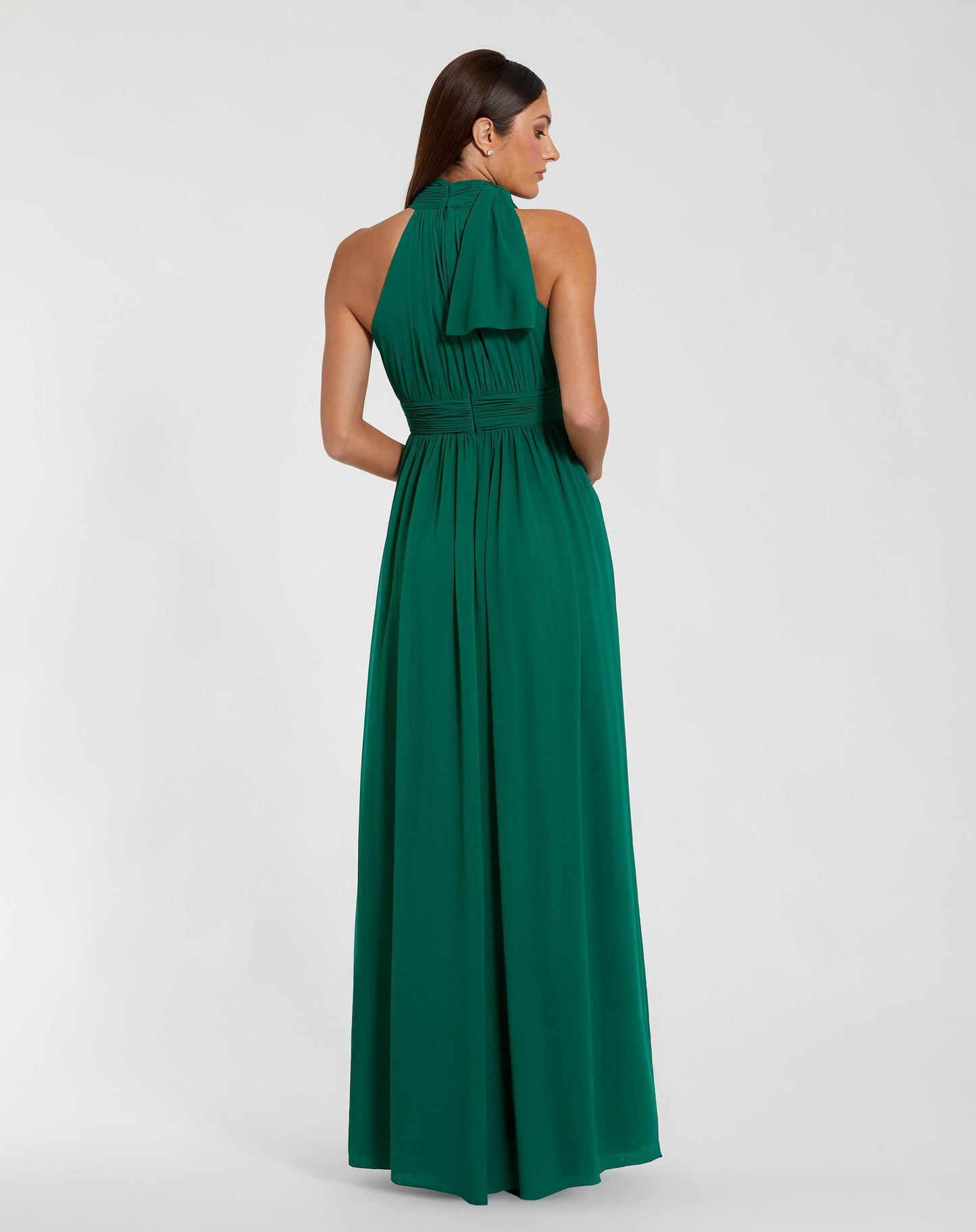 Green High Neck Chiffon Gown - Ieena for Mac Duggal