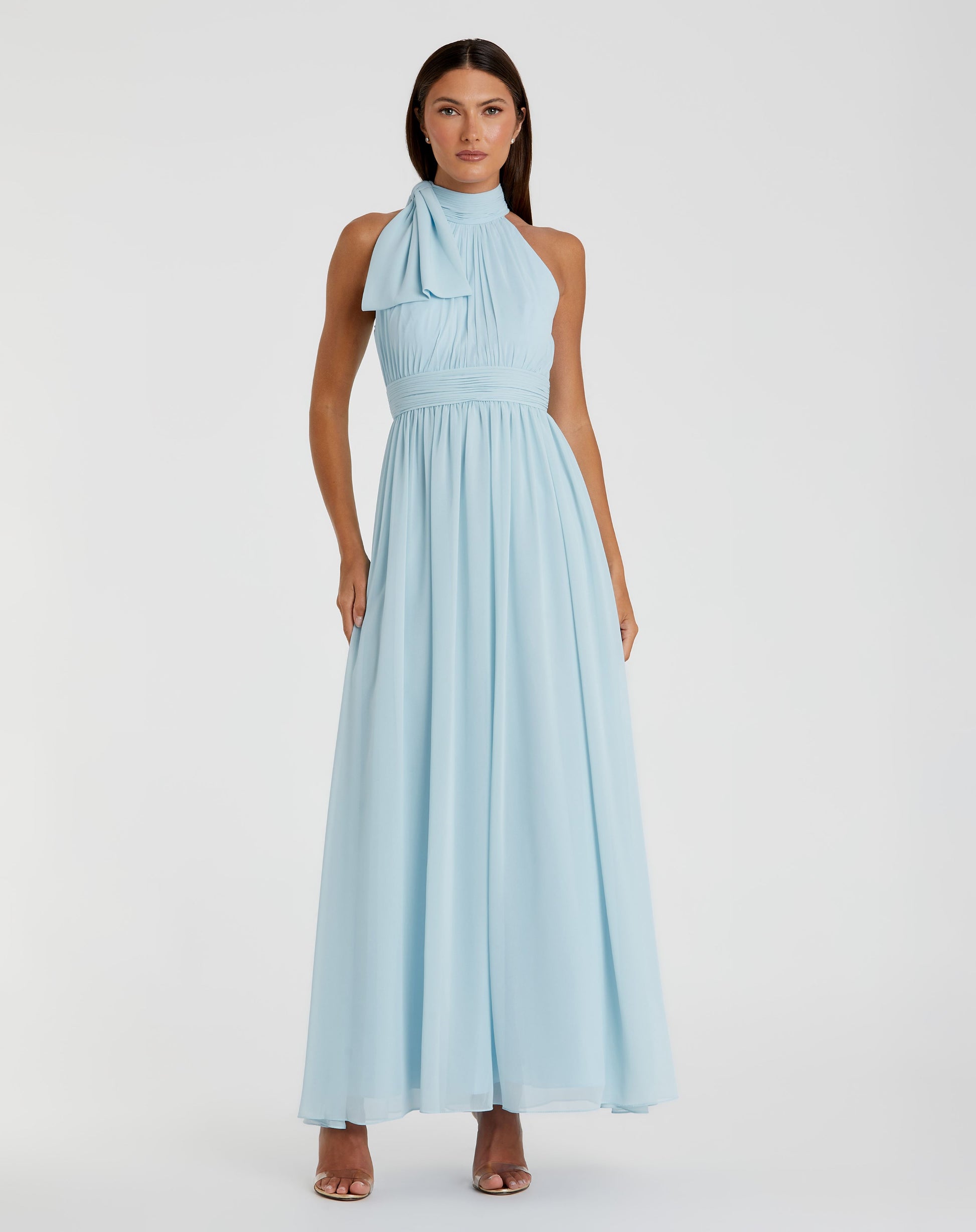 High Neck Chiffon Gown