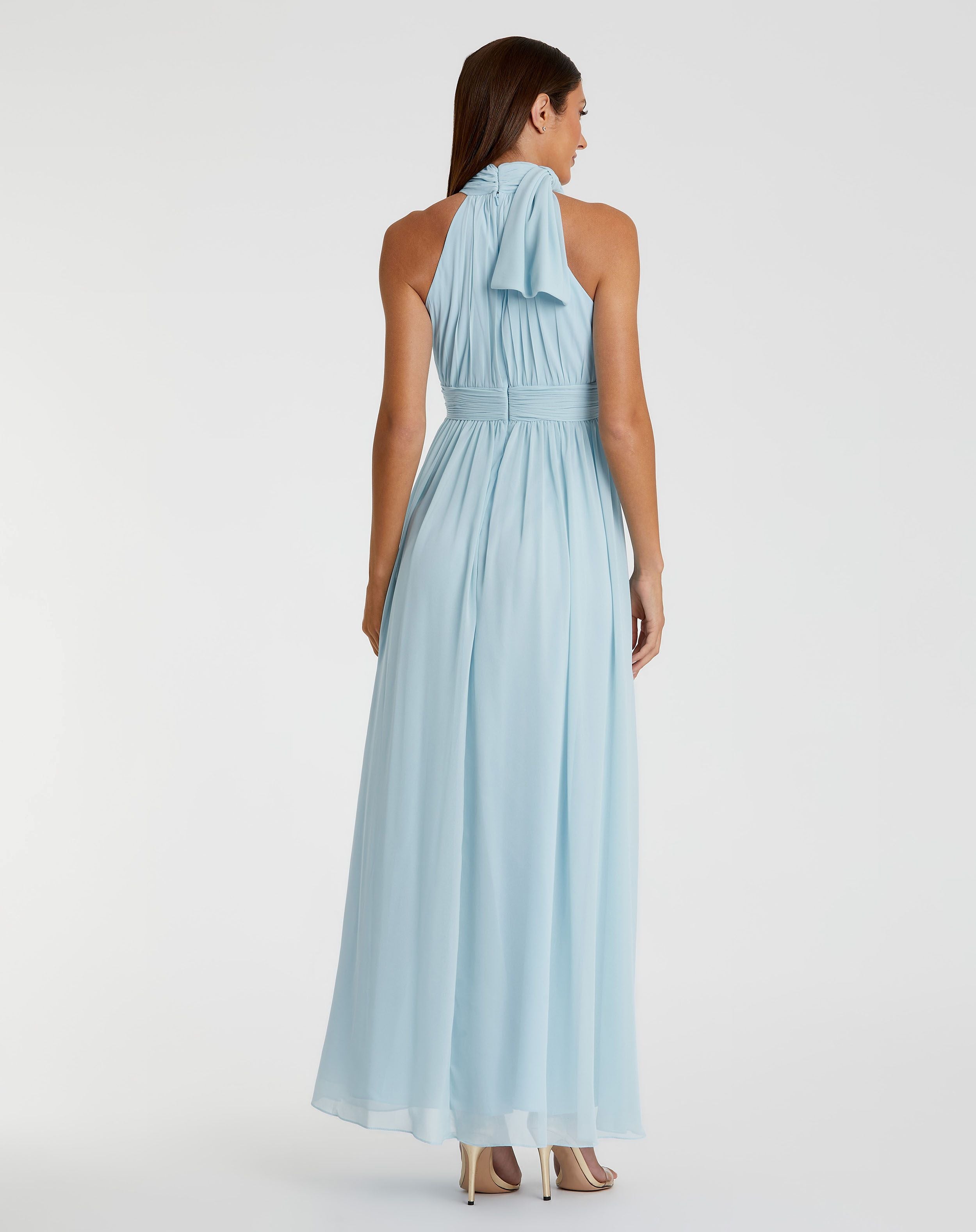 High Neck Chiffon Gown