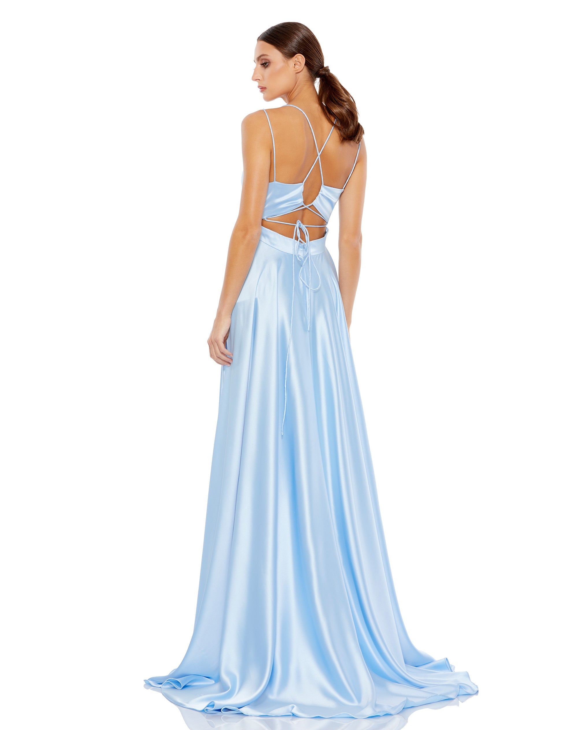 Satin Strappy-Back High Slit Gown - FINAL SALE