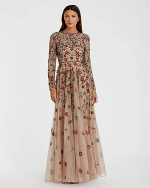 black dresser and chest of drawers Mac Duggal - Black Crepe One Shoulder Gown With Crystal Flower main image 0