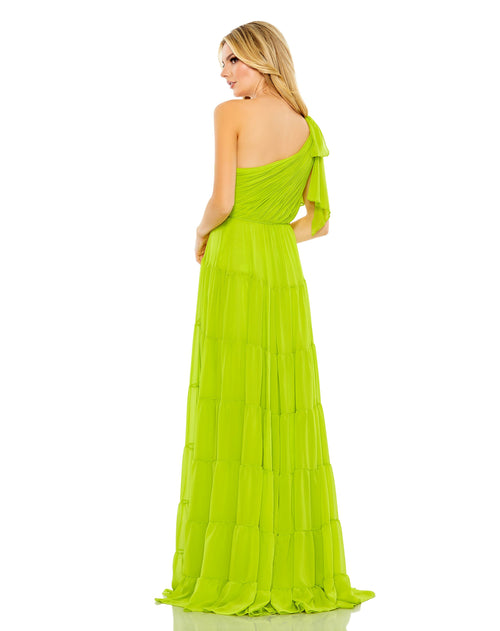 Draped One Shoulder Tiered A Line Gown | Sample | Sz. 2