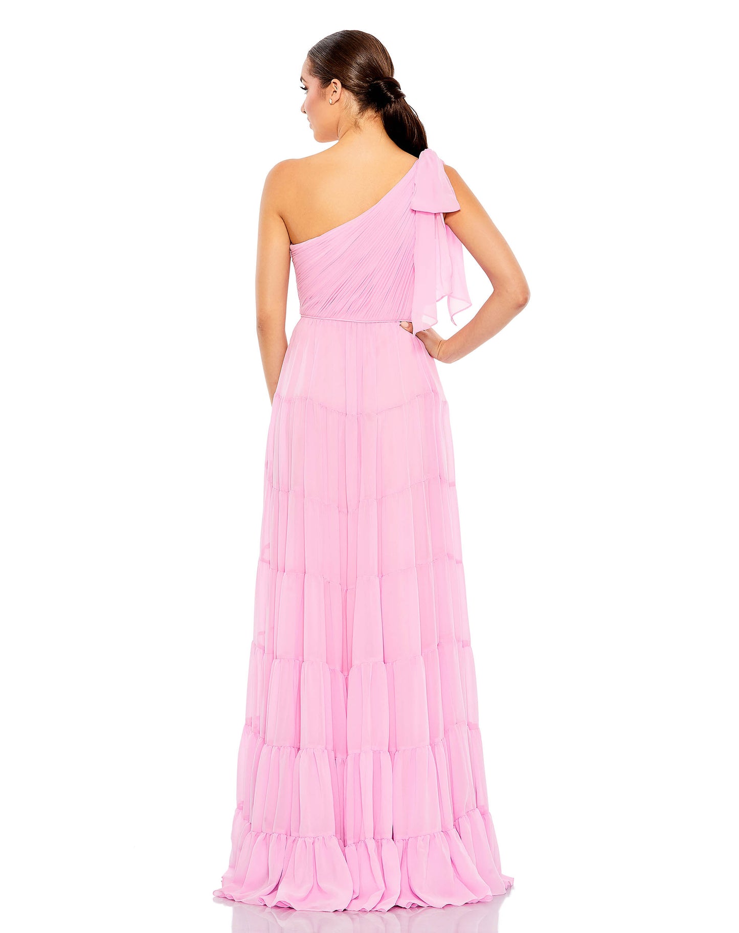 Draped One Shoulder Tiered A Line Gown | Sample | Sz. 2