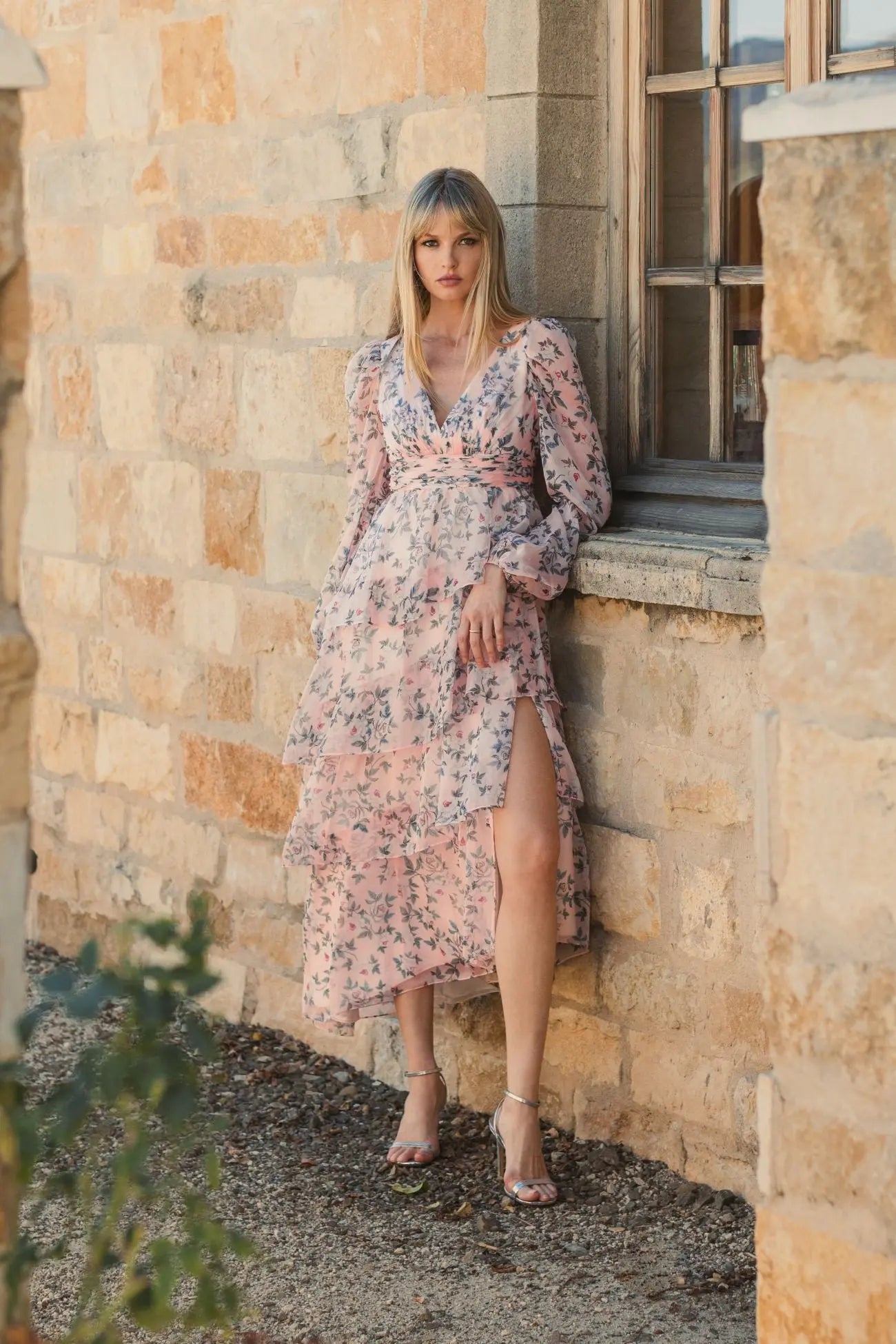 Puff Sleeve Floral Printed Dress