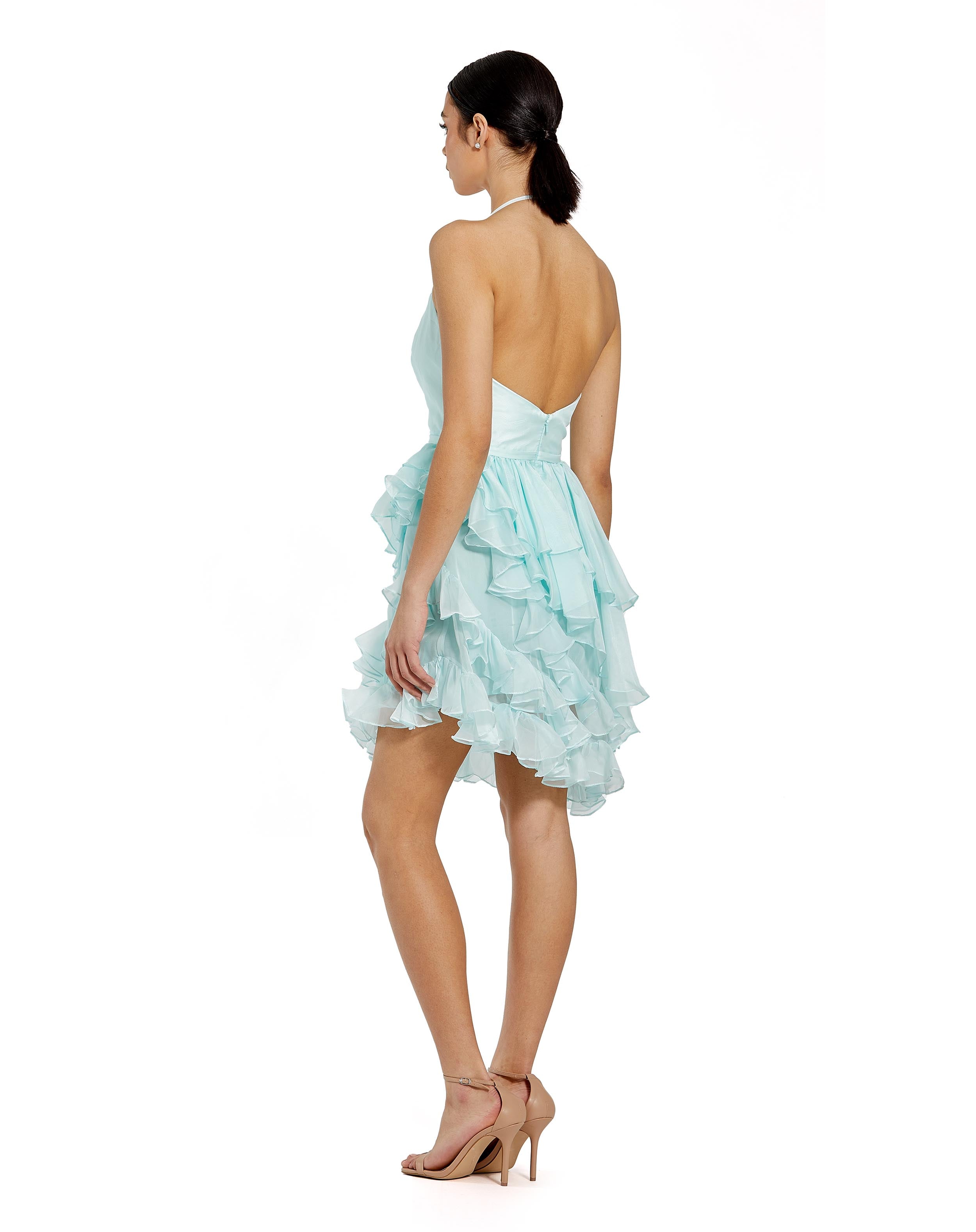 Halter Neck Tiered Ruffle Dress | Sample | Sz. 2