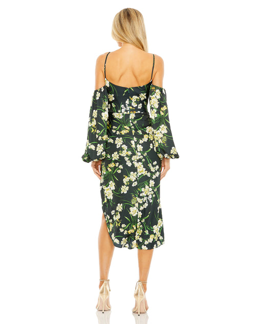 Off the shoulder floral print dress with keyhole | Sample | Sz. 2