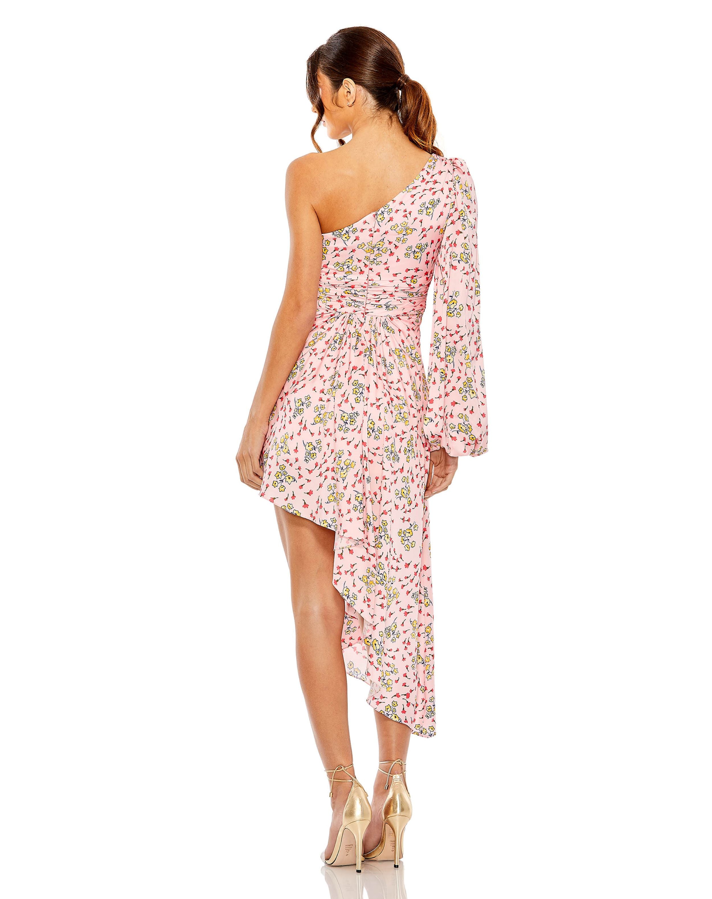Floral print asymmetrical one shoulder dress  | Sample | Sz. 2