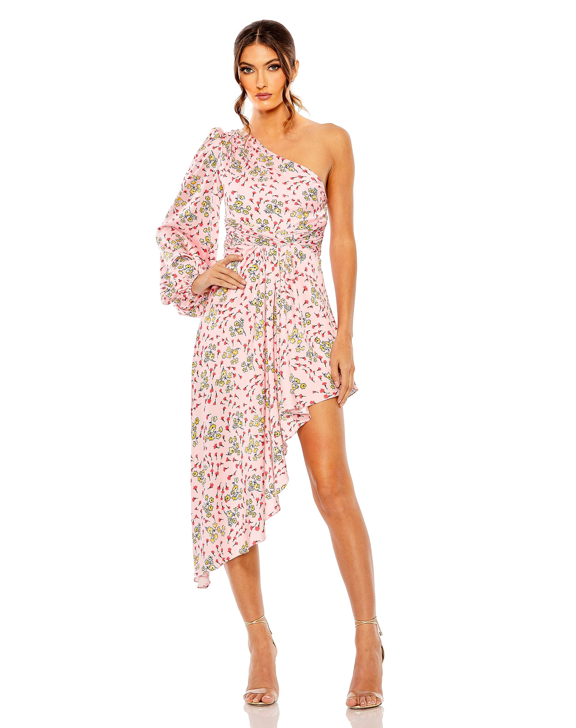 Floral print asymmetrical one shoulder dress  | Sample | Sz. 2