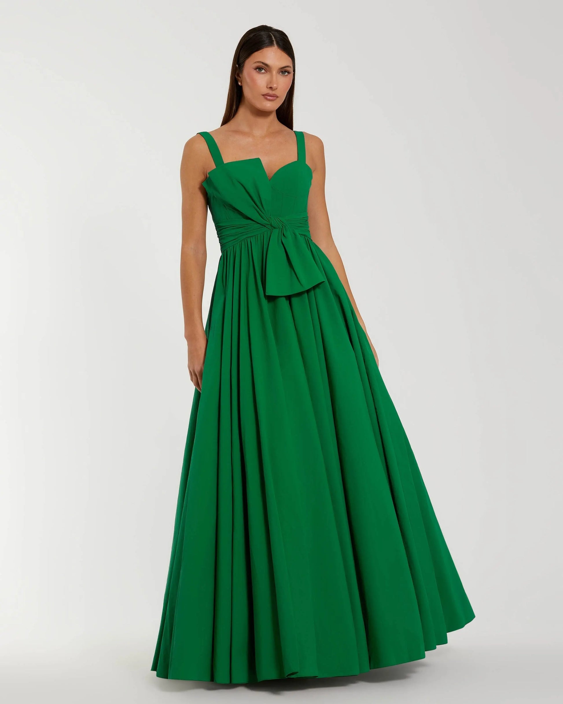 Green Sleeveless Corset Ballgown with Bow ieena for Mac Duggal