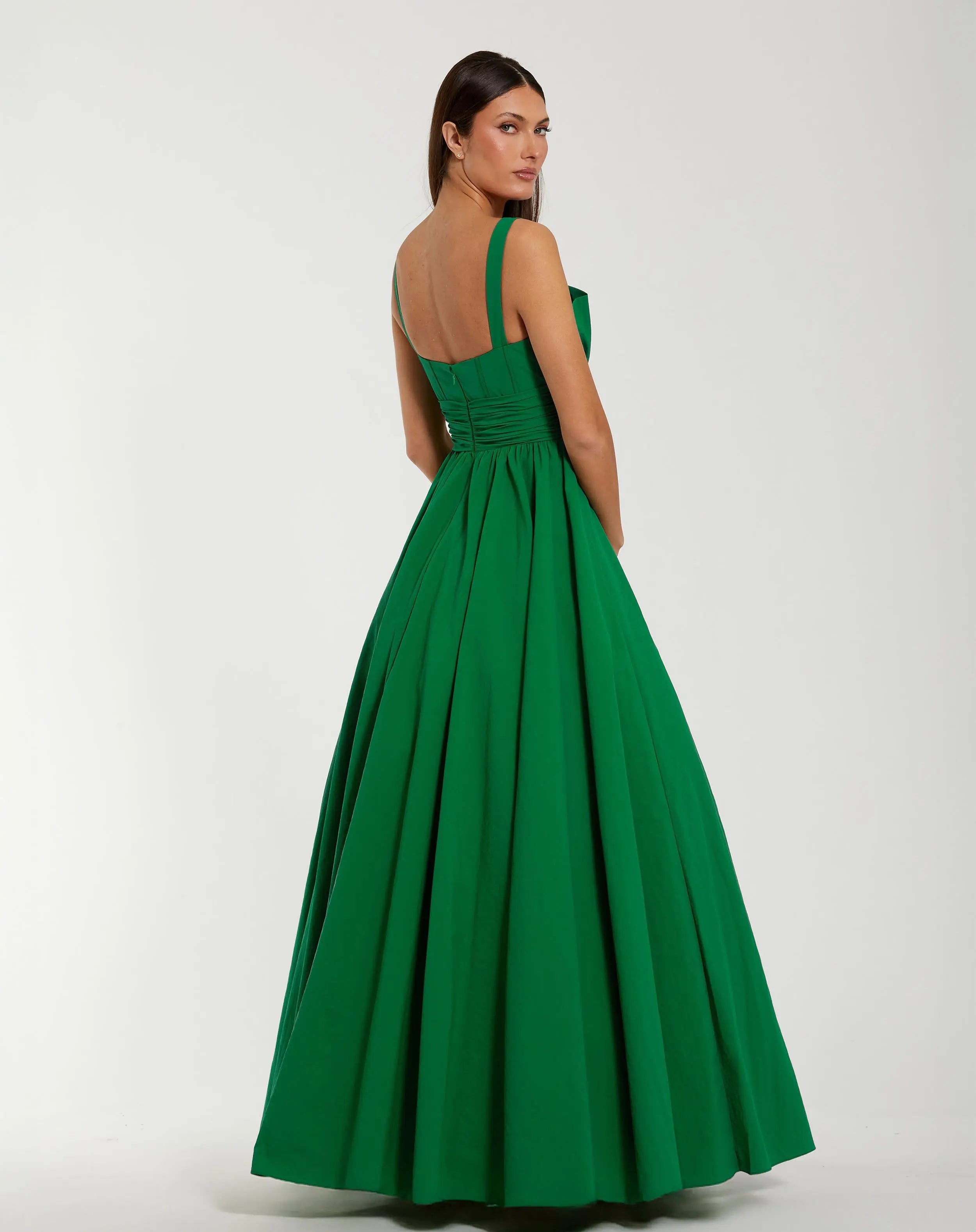 Green Sleeveless Corset Ballgown with Bow ieena for Mac Duggal