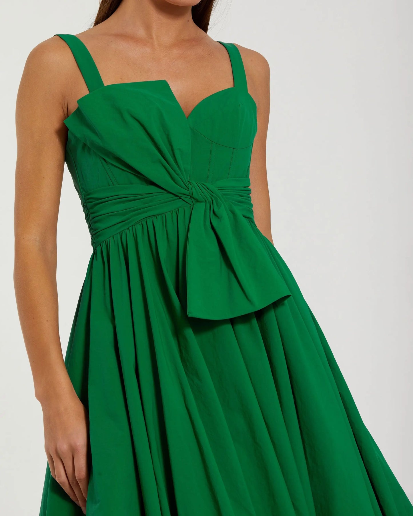 Green Sleeveless Corset Ballgown with Bow ieena for Mac Duggal