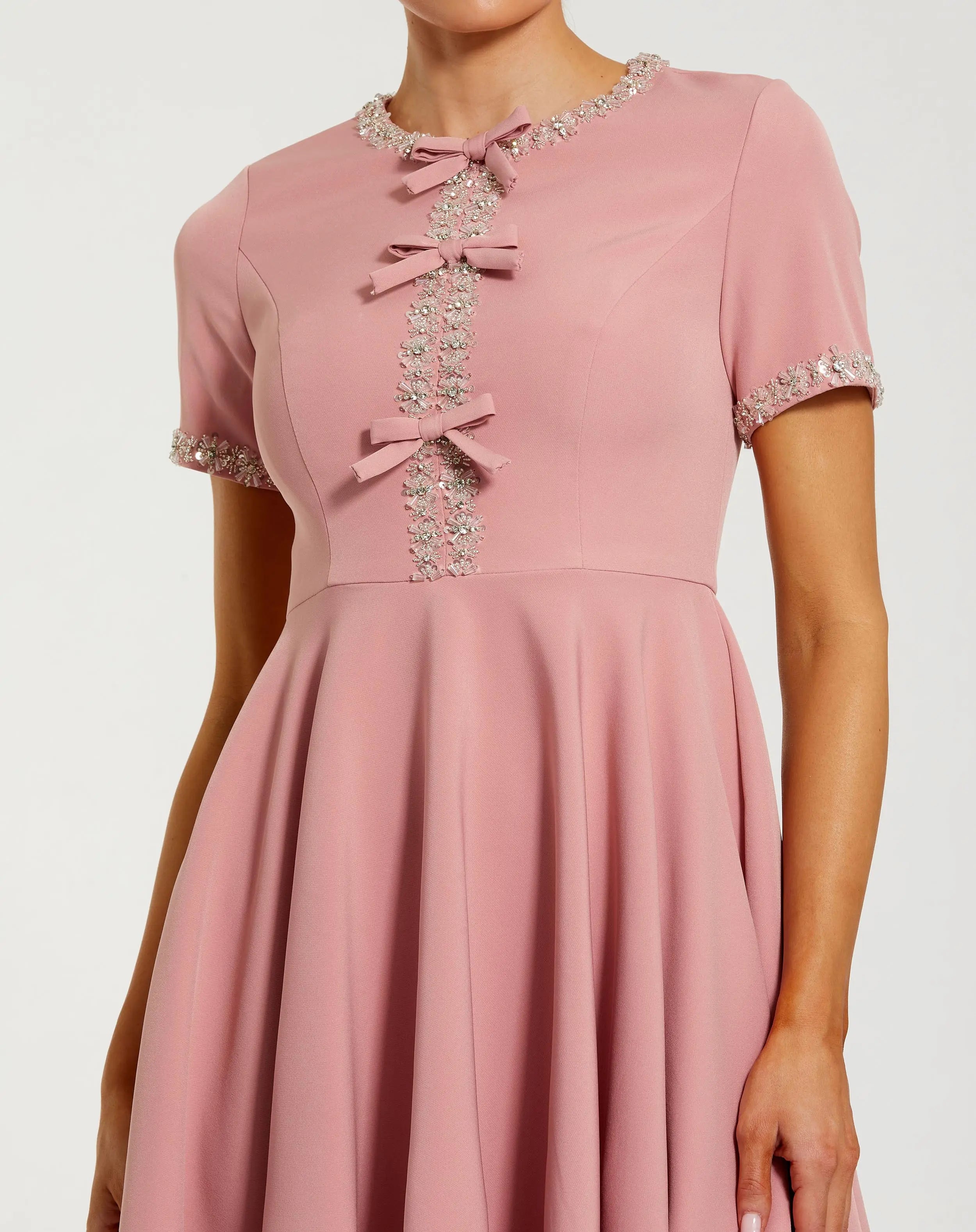 dusty pink dress edgars Dusty Pink Strapless Sequins Evening Dress Long Slit On Sale
