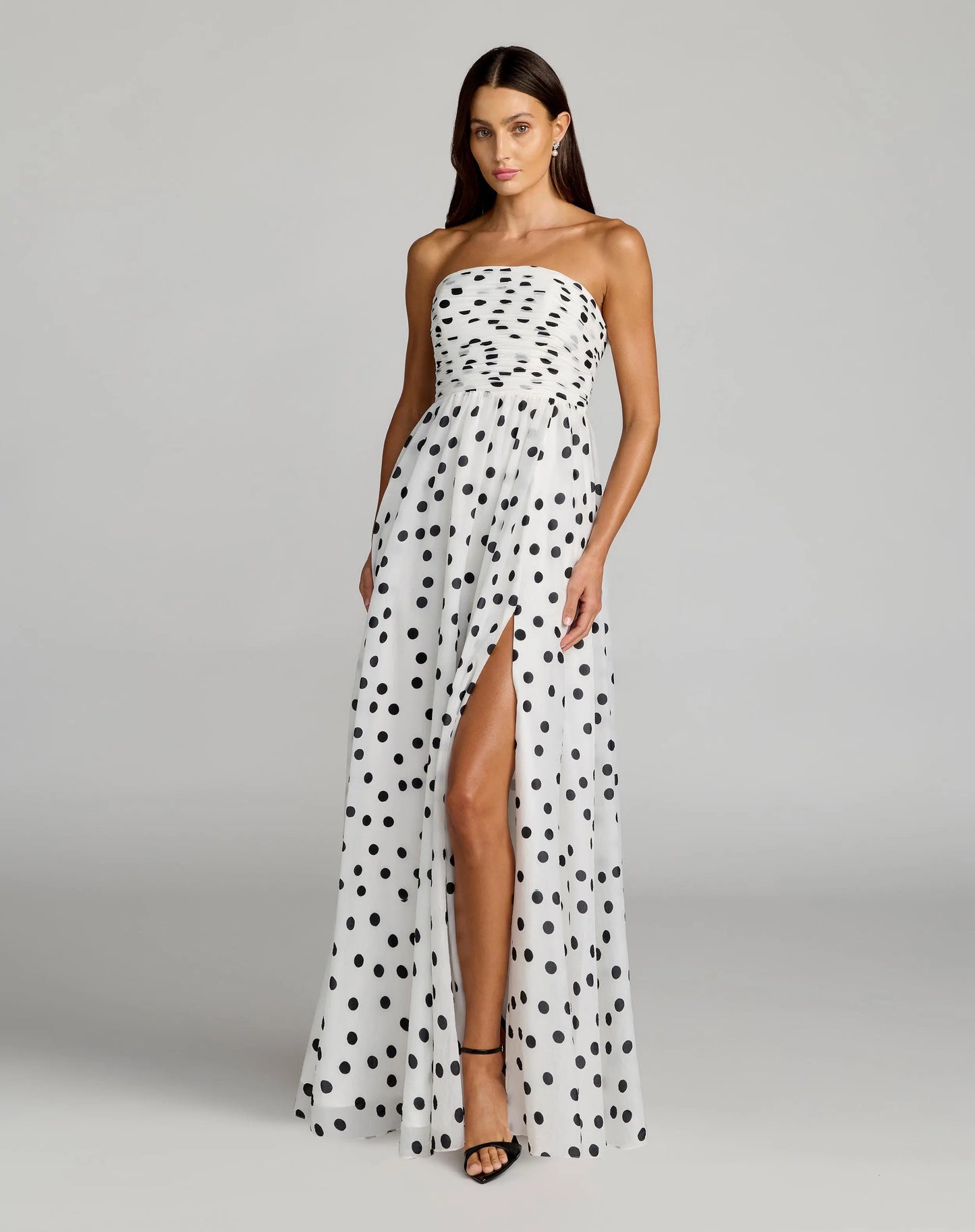 white polka dot maxi dress Dorothy or dress it up with statement earrings and a clutch bag for more formal evening events White Cotton Polka Dot Shirt