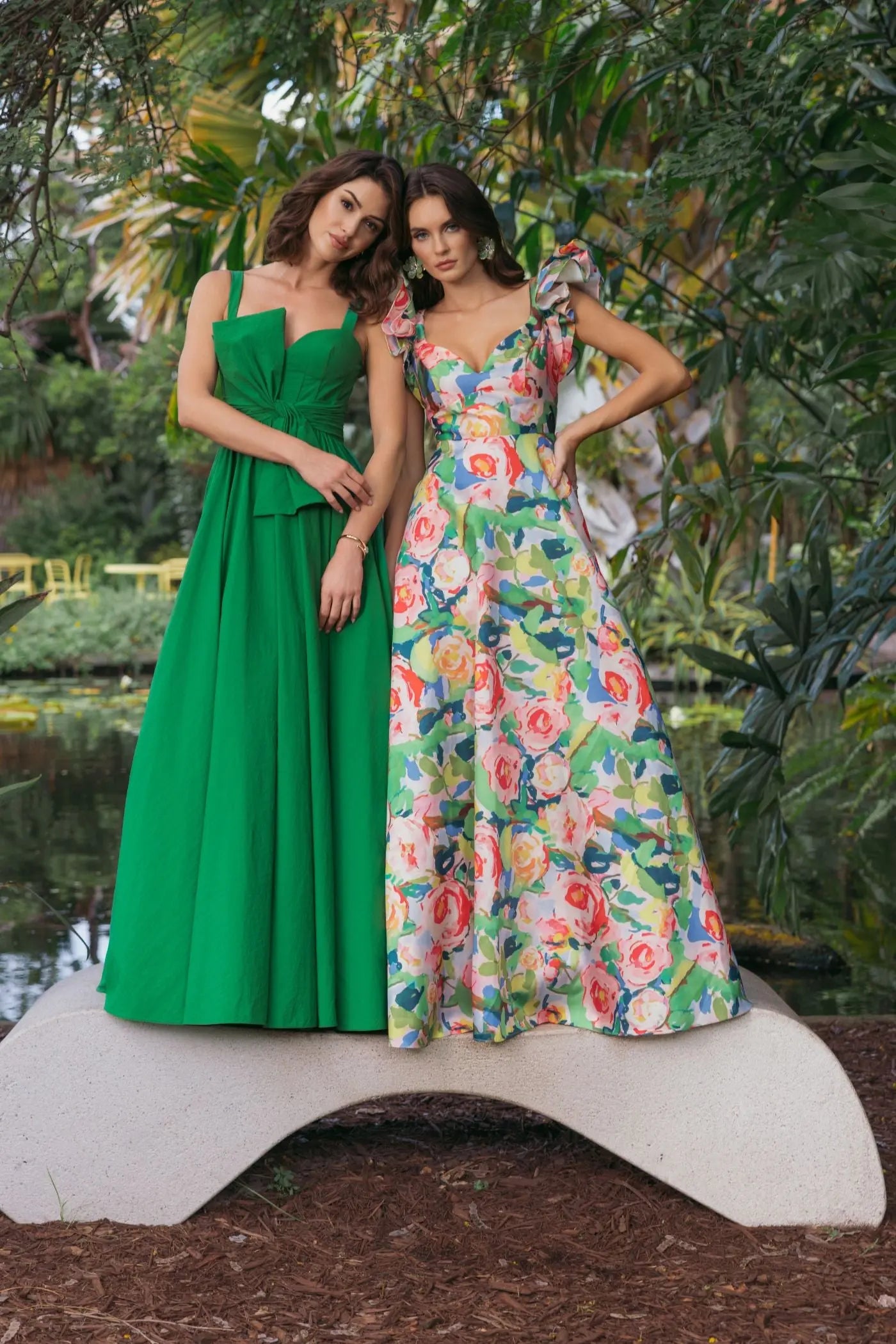 Multicolor Floral Ruffle Cap Sleeve Ball Gown Ieena for Mac Duggal