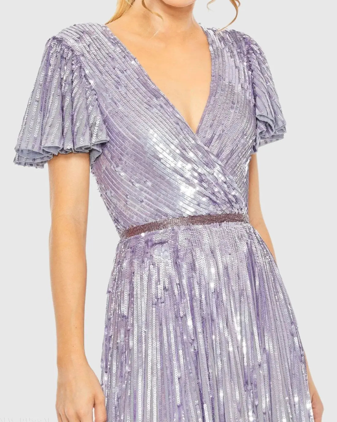 mac duggal purple sequin dress Mac Duggal Sequin Ruched One Shoulder Gown, Womens, 6, Lilac