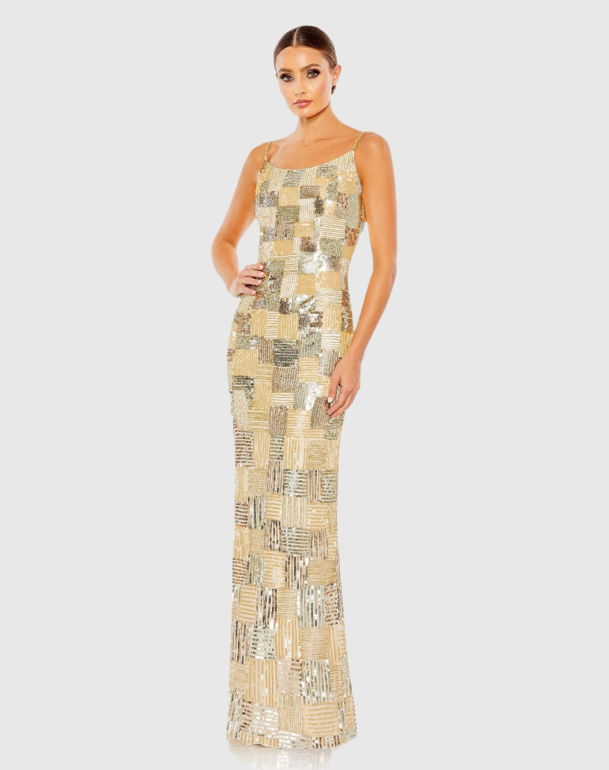 Patchwork Column Gown