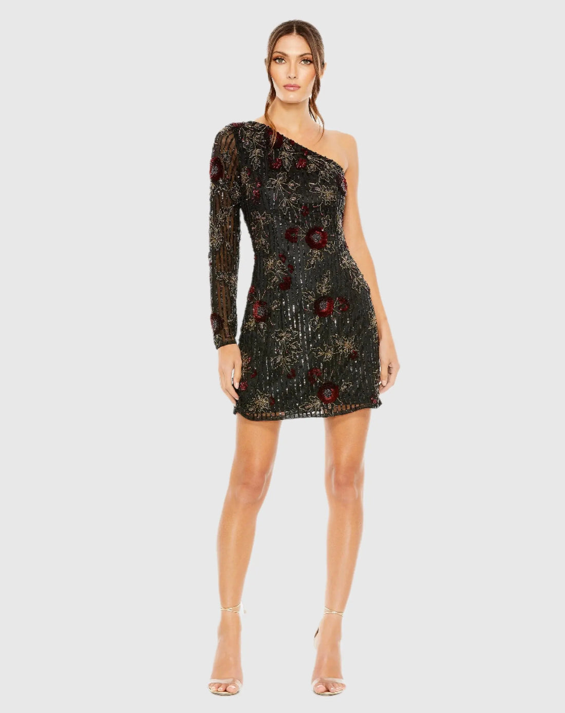 One Shoulder Embellished Mini Dress - FINAL SALE - Mac Duggal