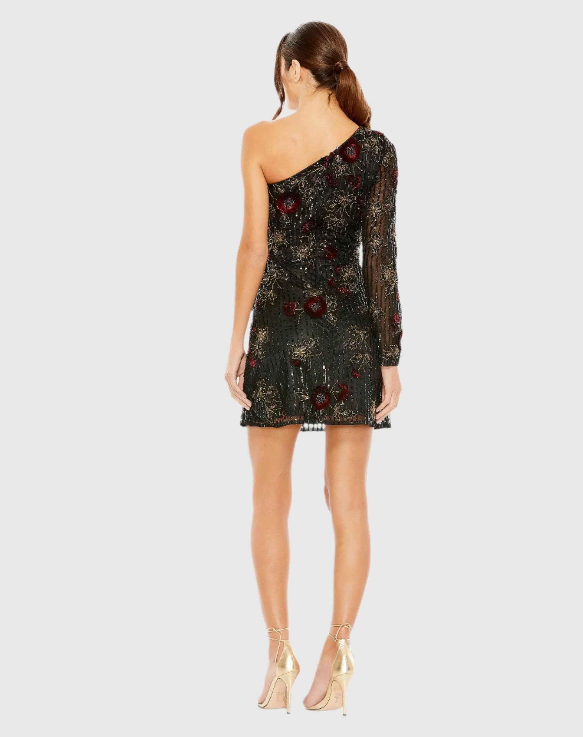 One Shoulder Embellished Mini Dress - FINAL SALE - Mac Duggal