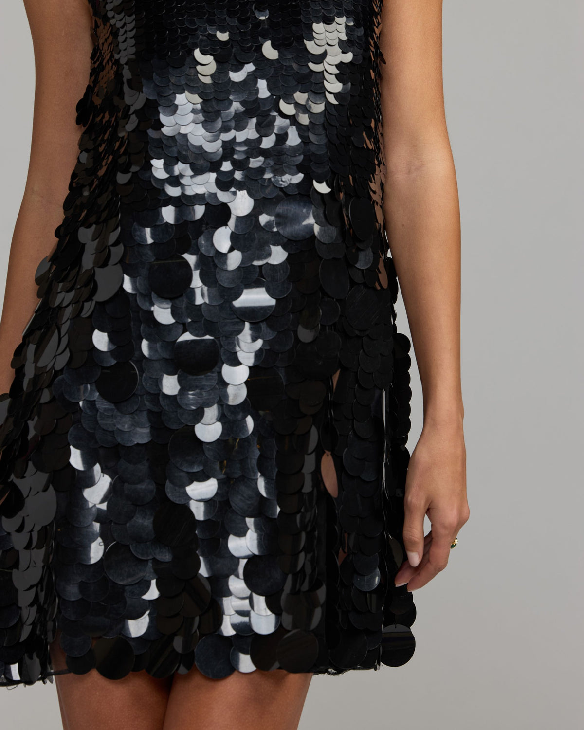 Black Paillette Sequin Sleeveless Mini Dress - Mac Duggal