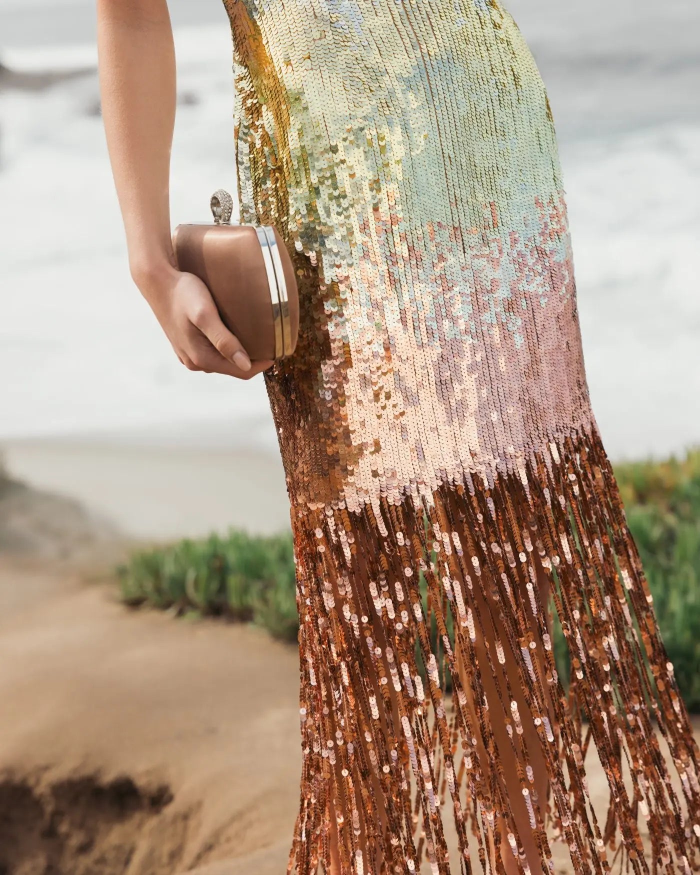 Multicolor Ombre Sequin One Shoulder Fringe Dress | Mac Duggal Multicolor Ombre Sequin One Shoulder Fringe Dress | Mac Duggal