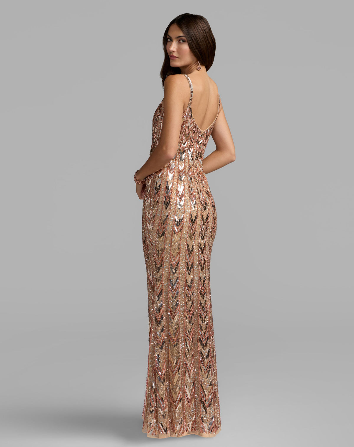 Nude Embellished Strapless Sweetheart Gown - Mac Duggal
