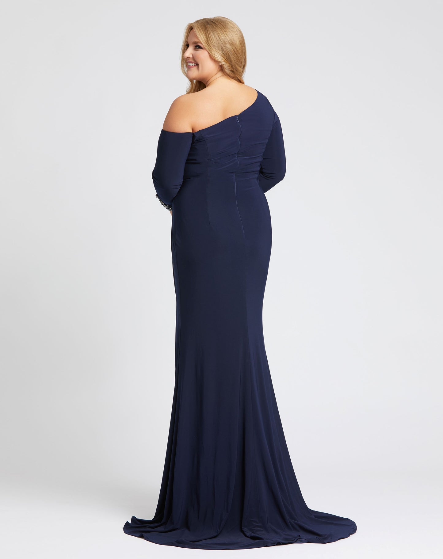 Long Sleeve Beaded Wrist Detail Gown