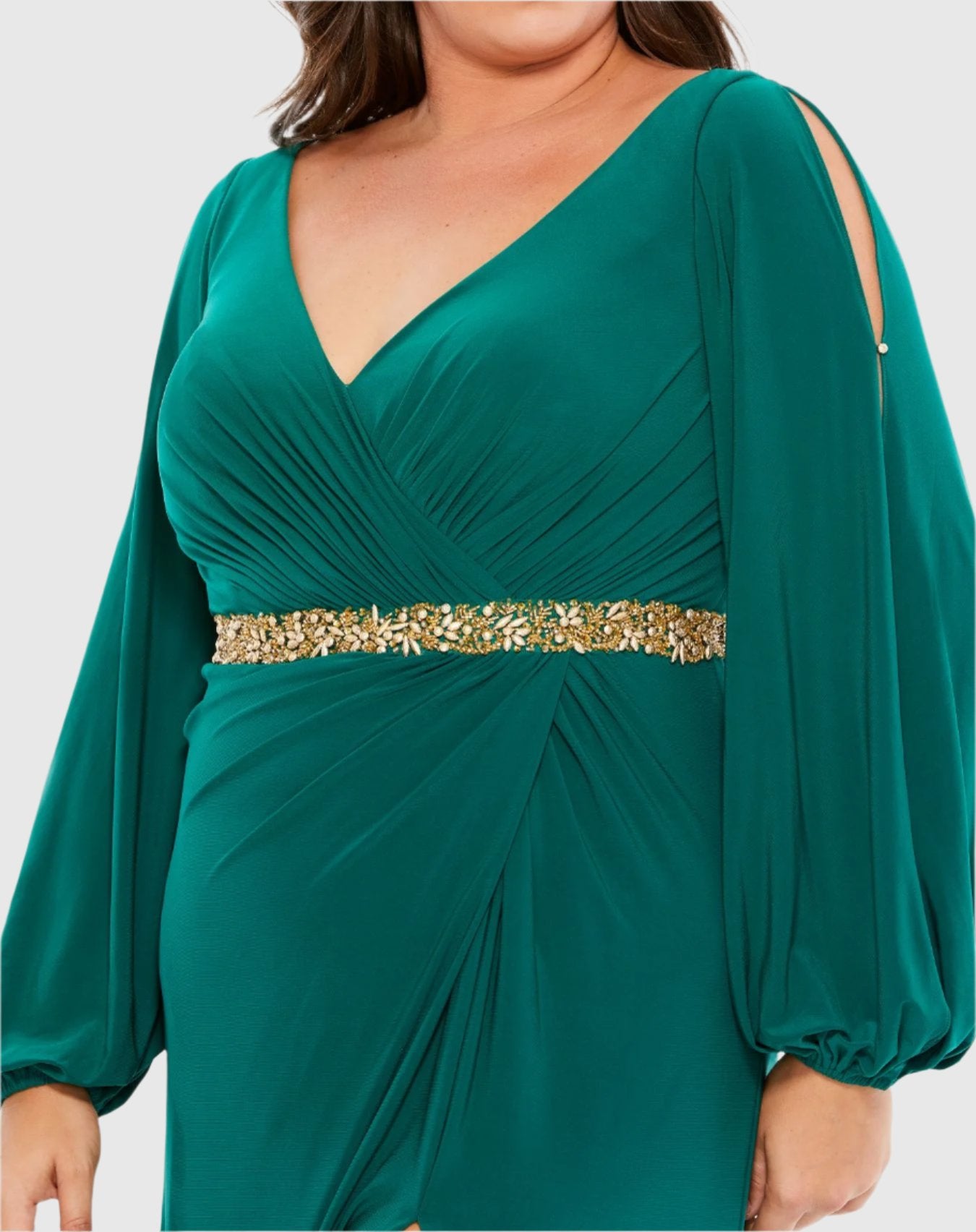 Split Sleeve Surplice Gown (Plus)