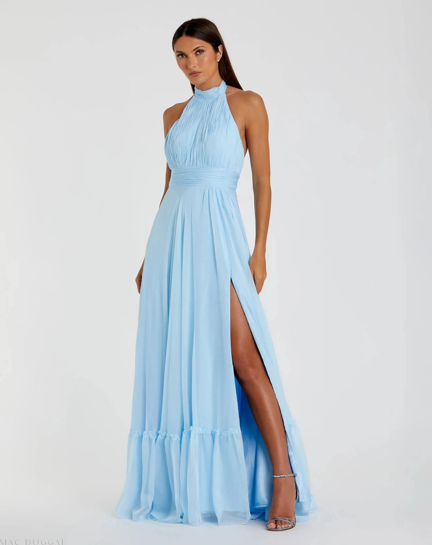 high neck tiered maxi dress Bella and Bloom Boutique