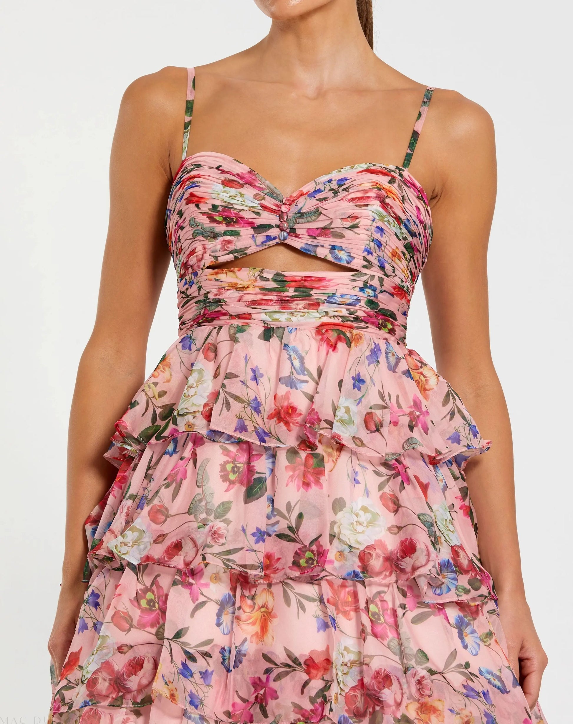 pink floral cut out dress NWT Aakaa Pink Floral Puff Sleeve Cut Out Maxi Dress Size M