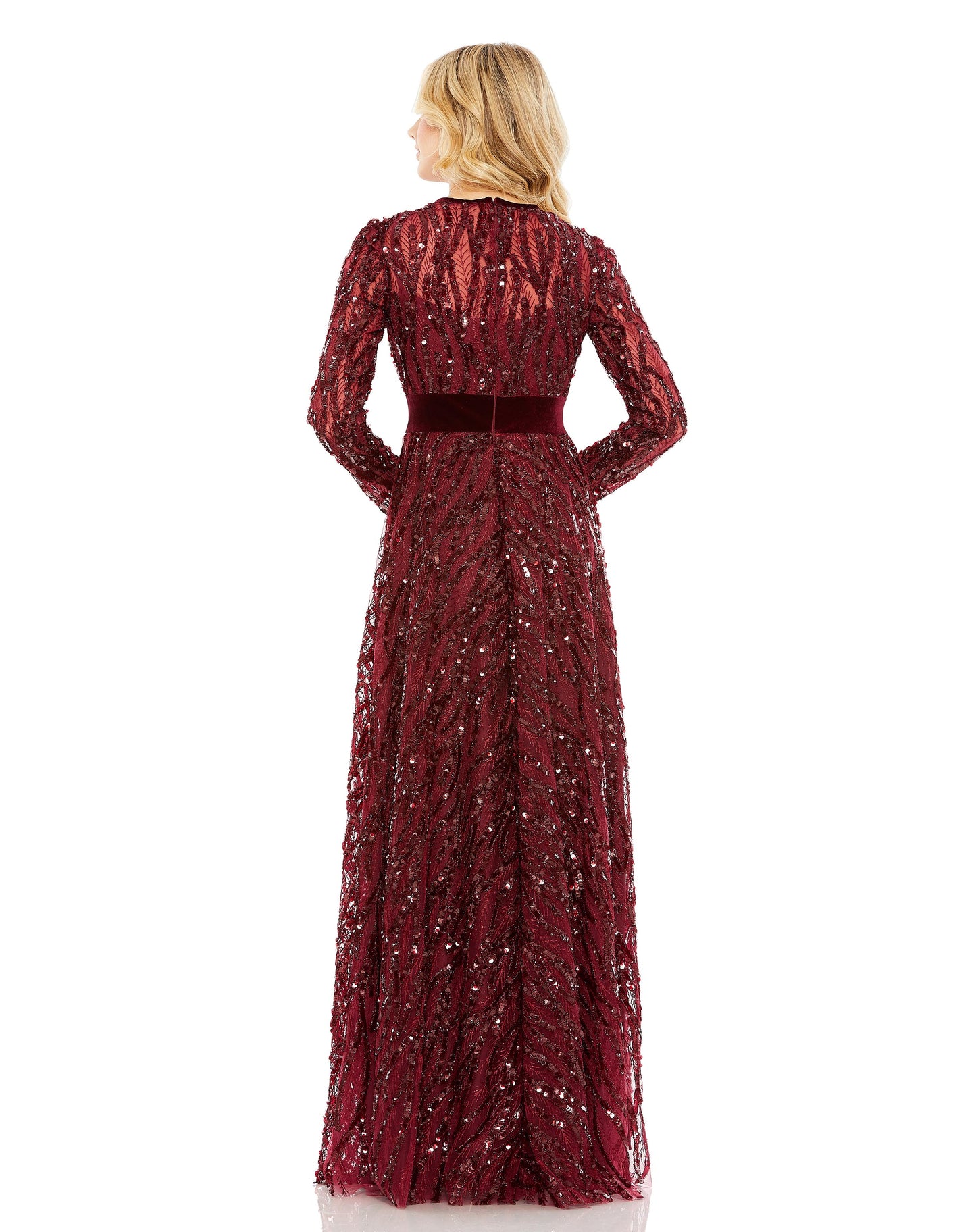 Sequined Long Sleeve High Neck Gown | Sample | Sz. 2