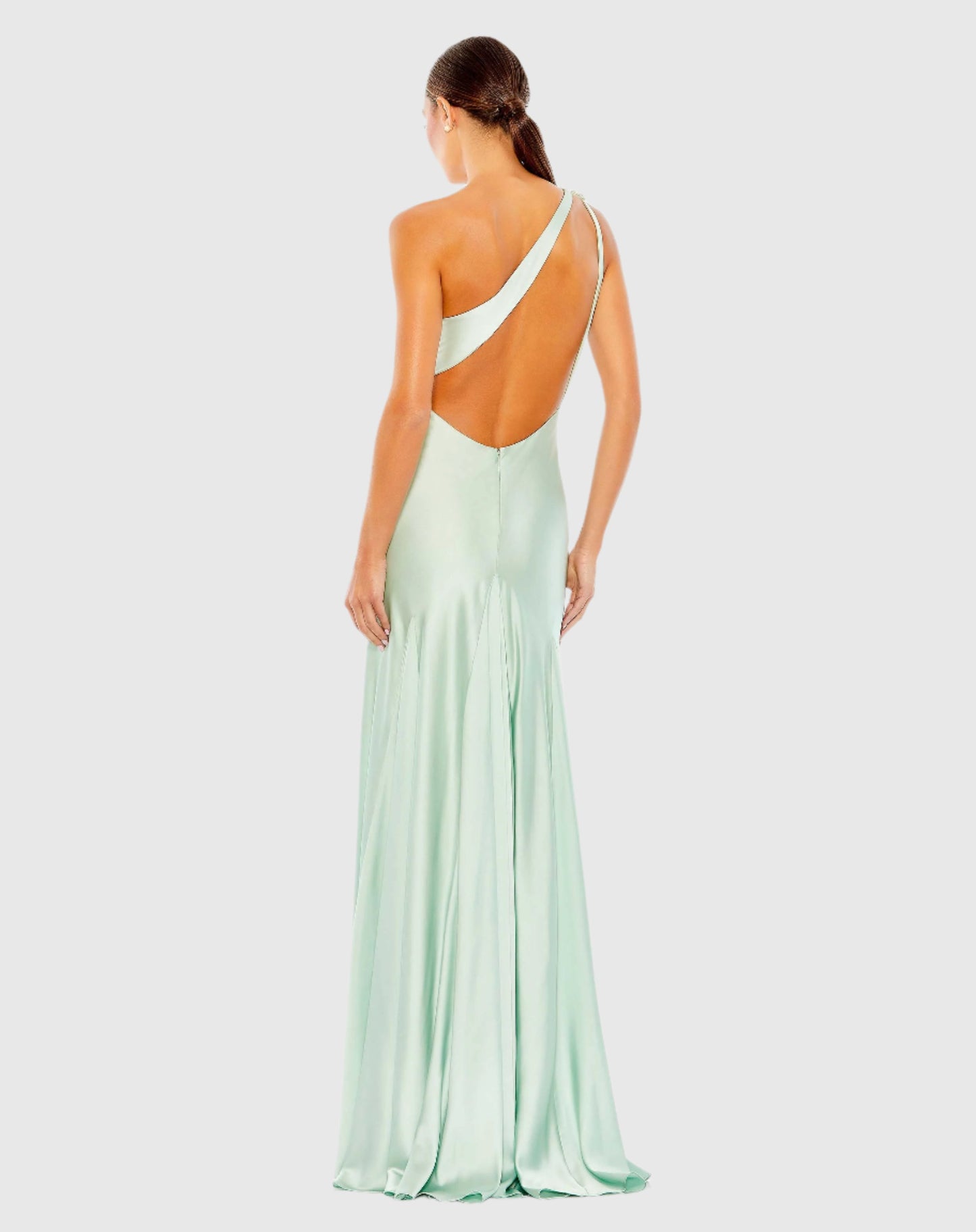 Perlenbesetztes One-Shoulder-Säulenkleid