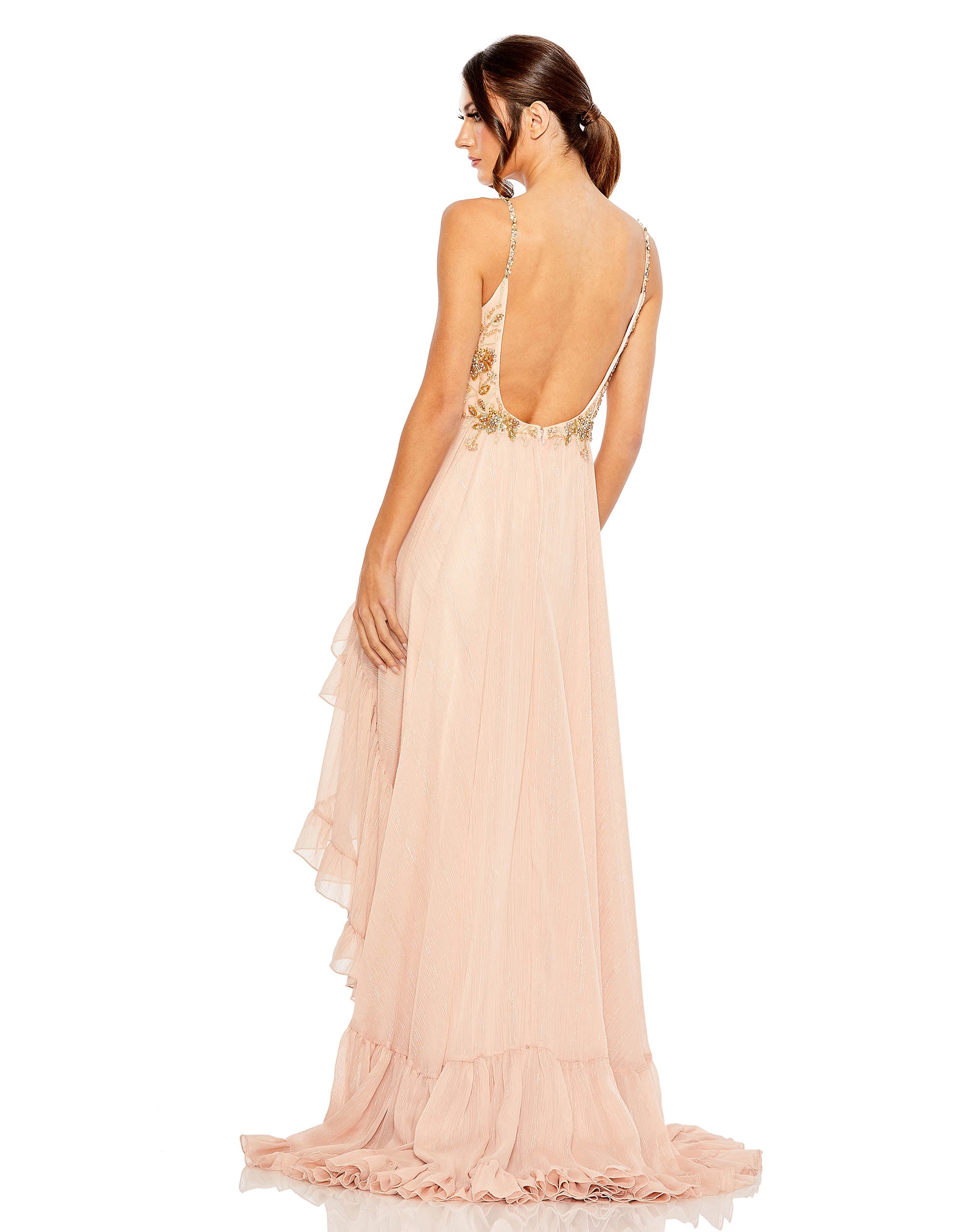Embellished Ruffle Asymmetrical Hem Gown | Sample | Sz. 2