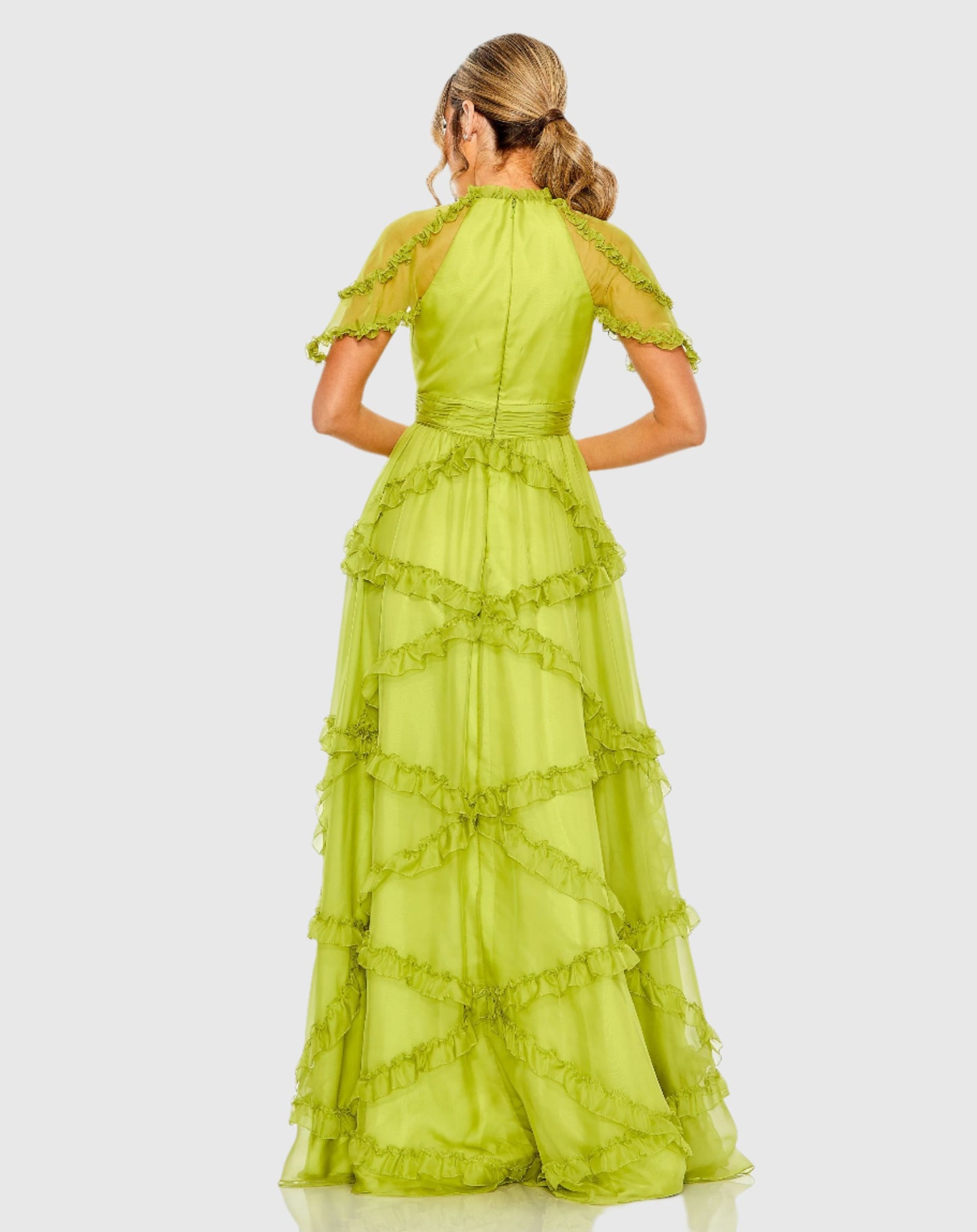 Chiffonkleid mit Flatterärmeln