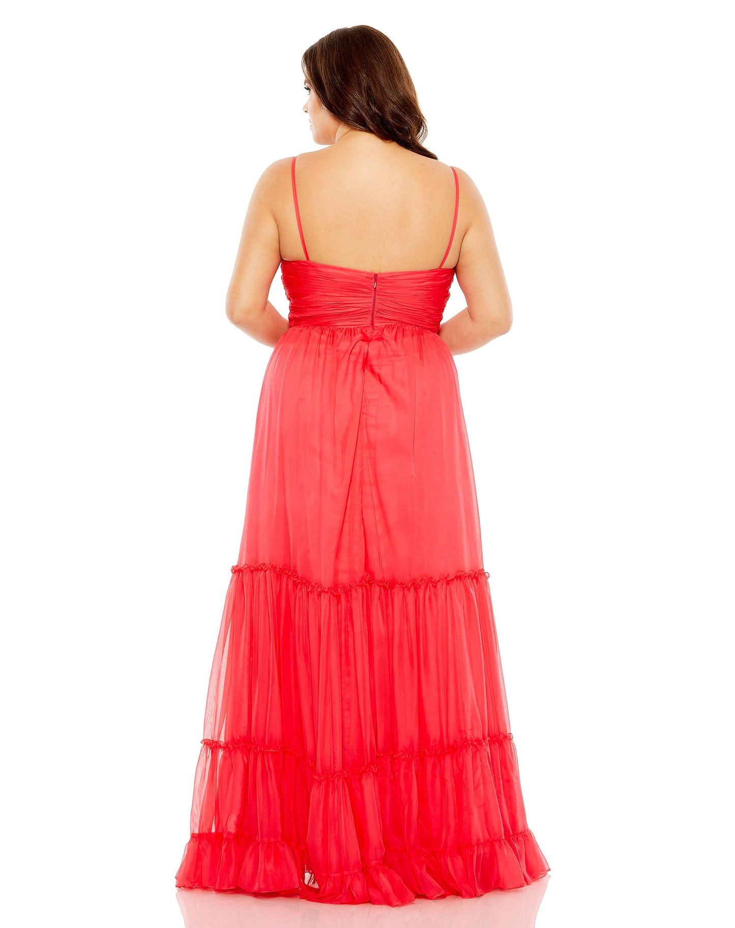 Tiered V-Neckline Ruched Gown | Sample | Sz. 12