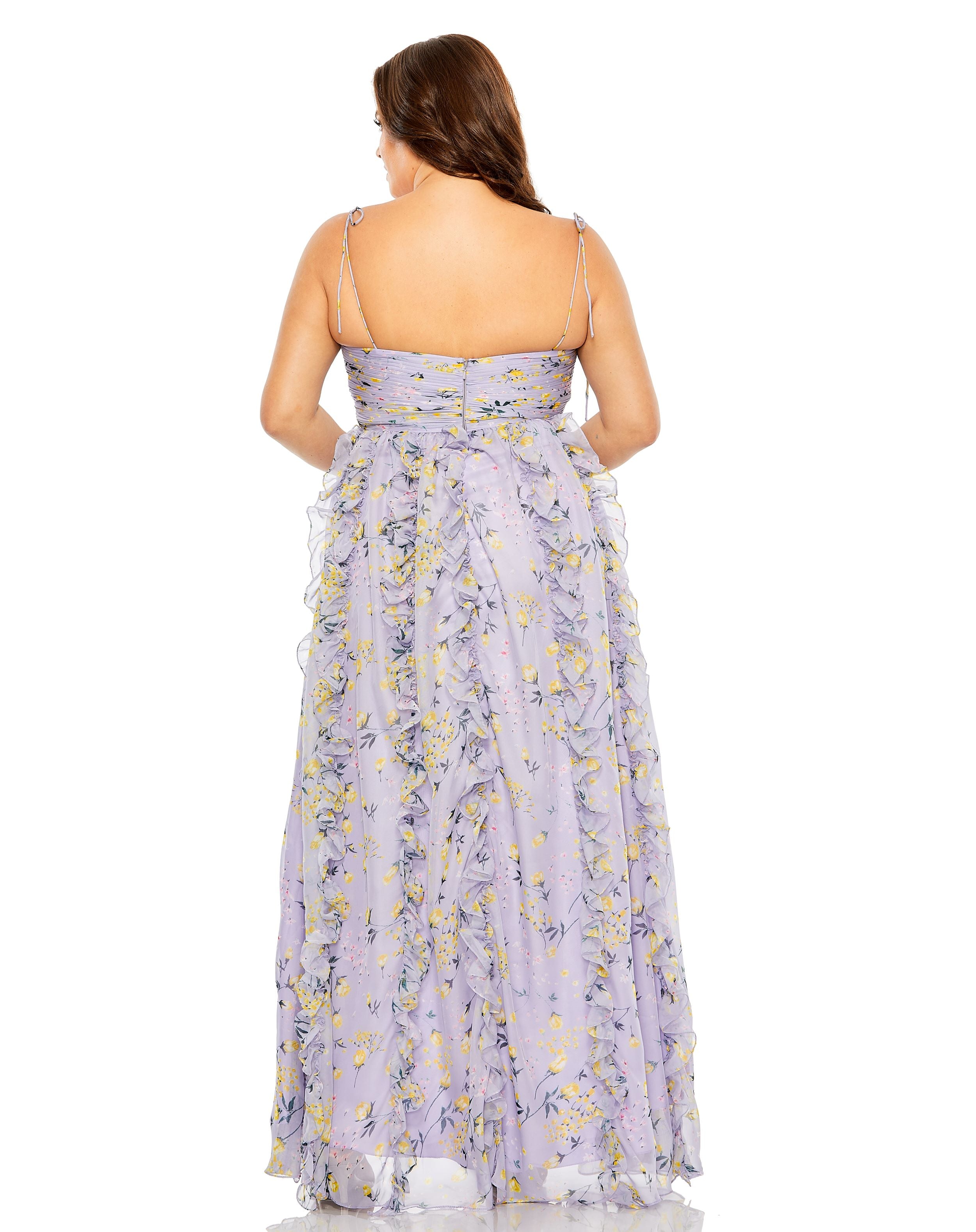 Keyhole Detail Floral Chiffon Gown | Sample | Sz. 12W
