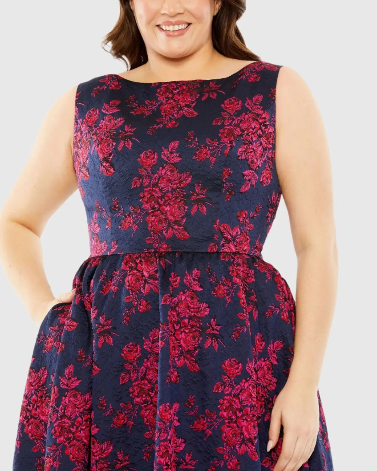 Sleeveless Floral Embroidered Dress - Mac Duggal
