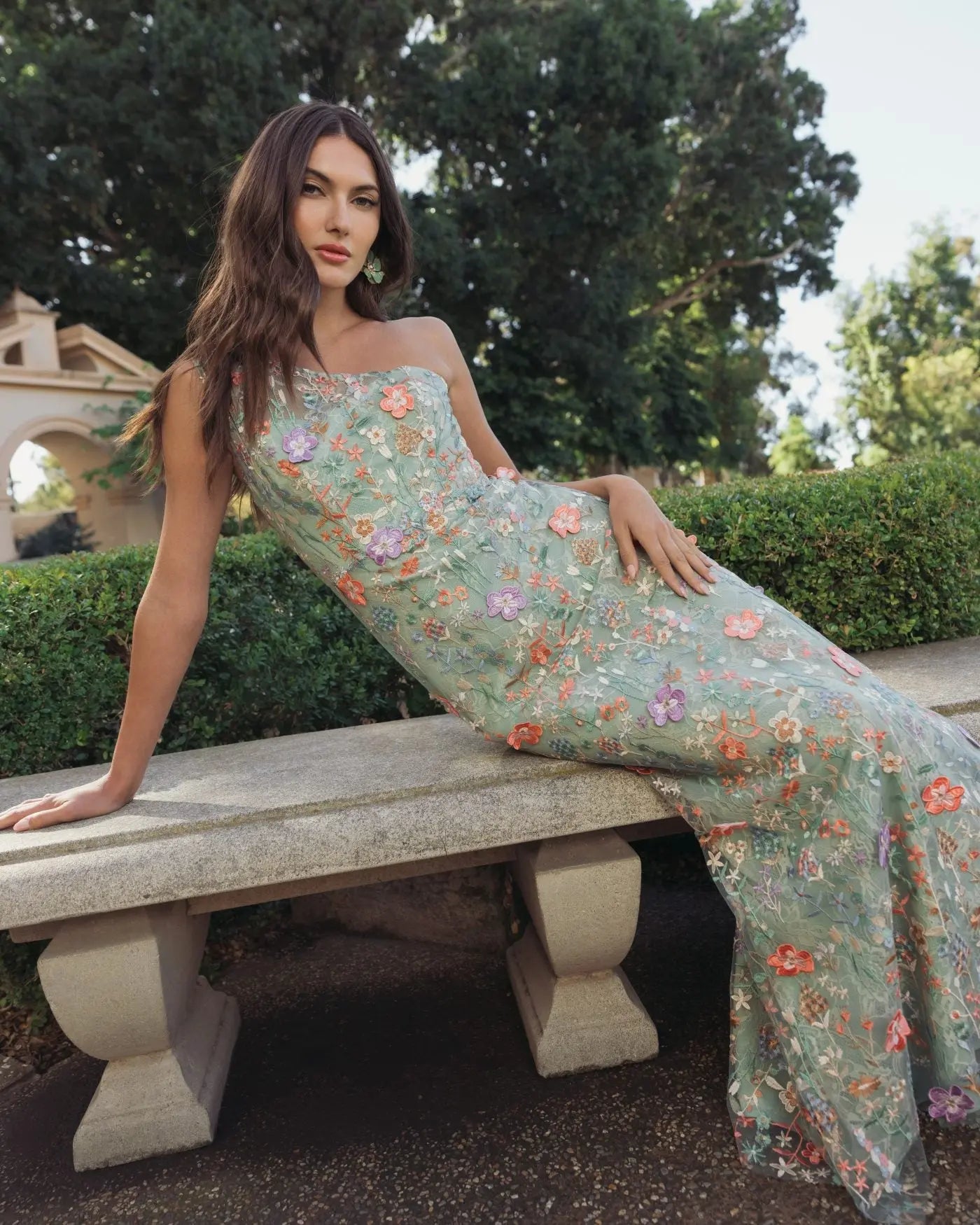 Mac Duggal Women's One-Shoulder Floral Embroidered Gown - Sage Multi
