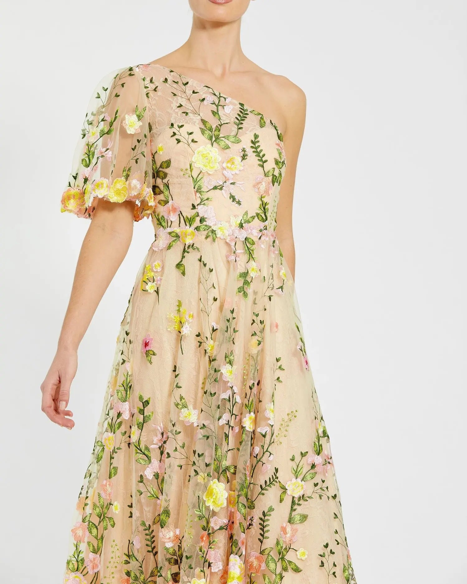 mac duggal one-shoulder embroidered shift dress Mac Duggal 68606 One-Shoulder Embroidered Dress