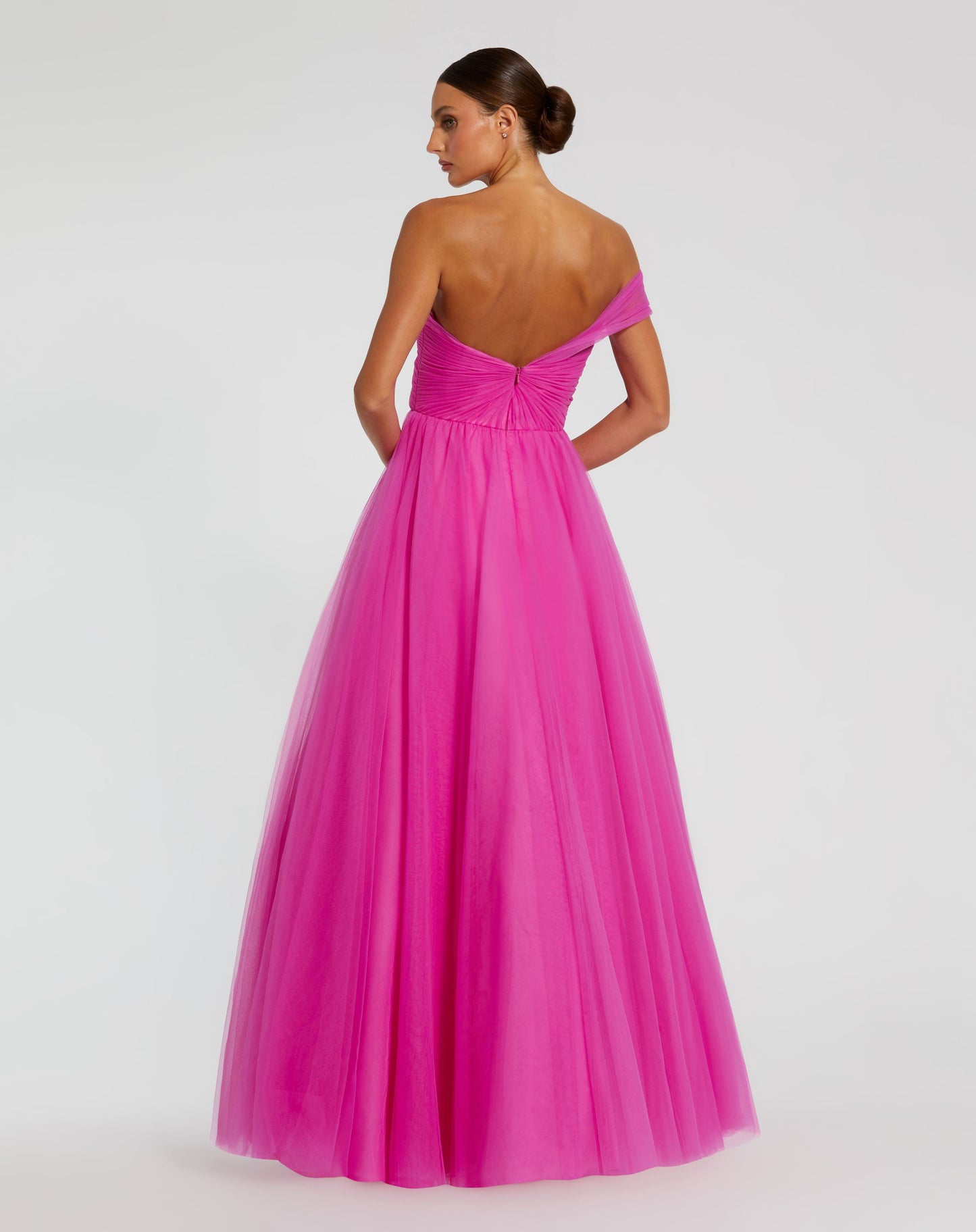 One Side Off the Shoulder Bustier Ball Gown