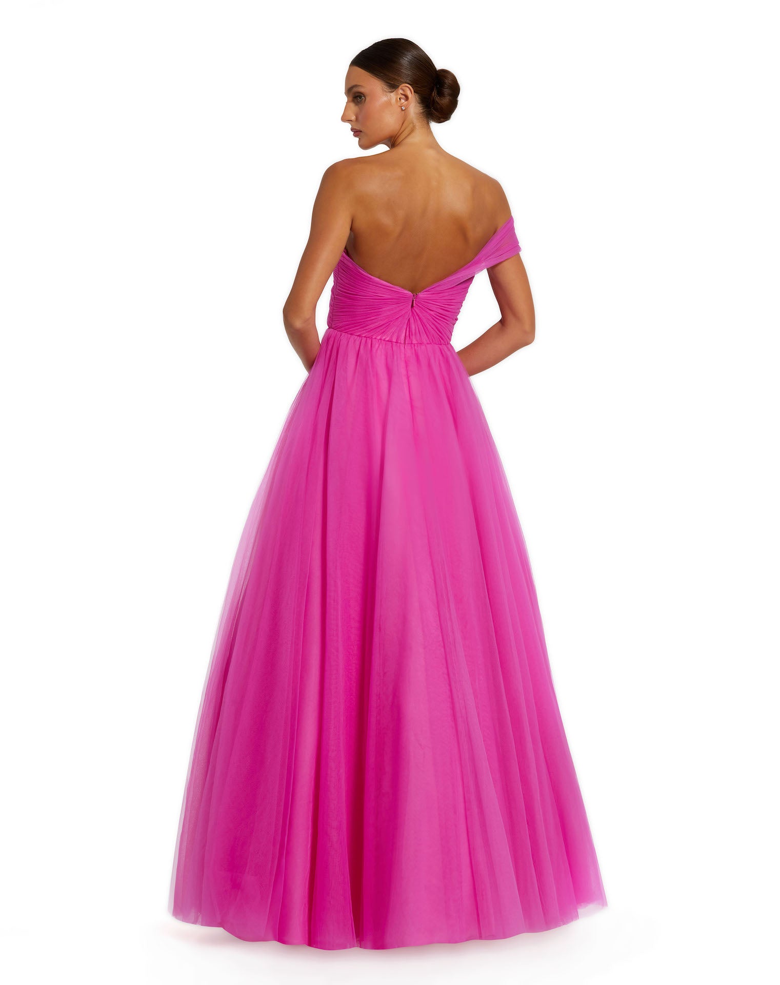 One Side Off the Shoulder Bustier Ball Gown