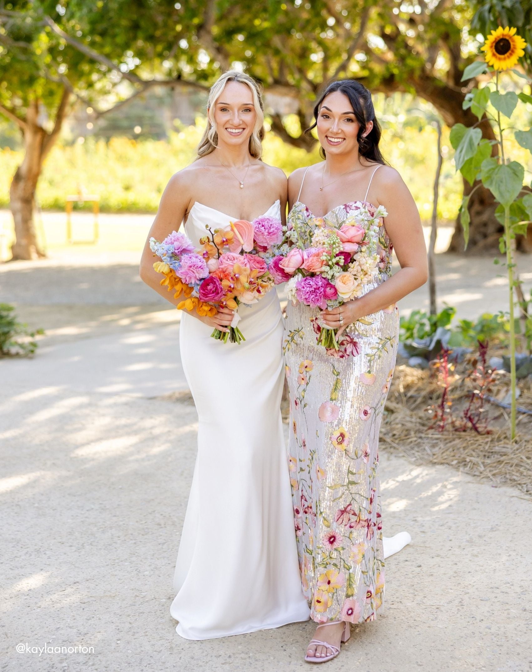 Silver Sleeveless Bustier Floral Applique Gown - Mac Duggal