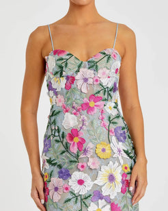 MAC DUGGAL 68897 Floral Embroidered Sleeveless Bustier Gown