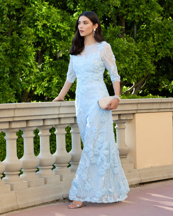 Short Sleeve Beaded Trim Boucle Midi Dress | Mac Duggal Short Sleeve Beaded Trim Boucle Midi Dress | Mac Duggal