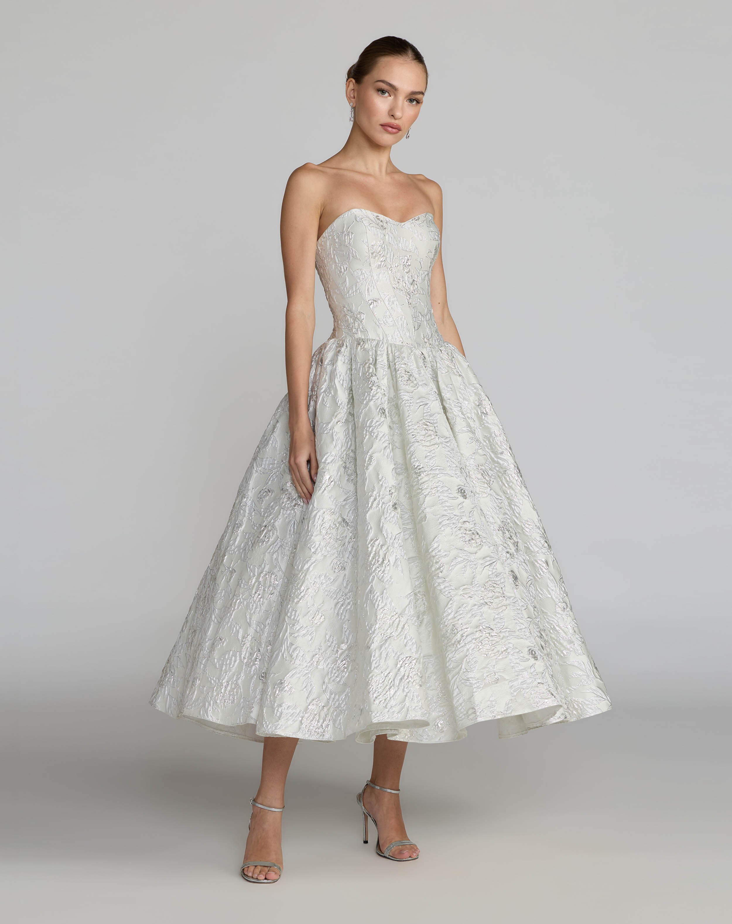 mac duggal white cocktail dress White Dresses