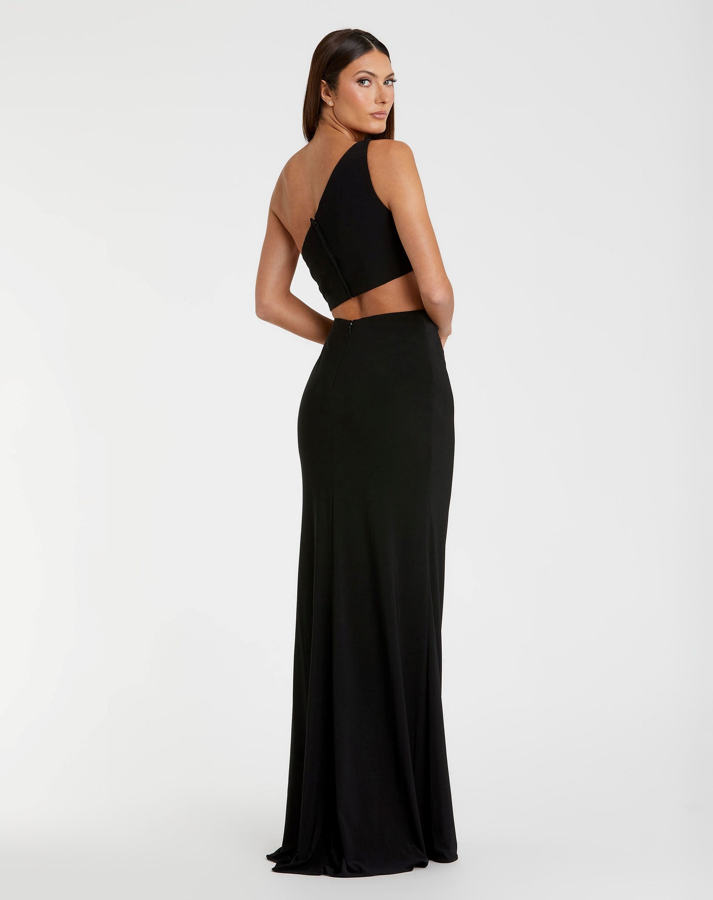 Jerseykleid mit One-Shoulder-Träger, Rüschen und Cut-Out