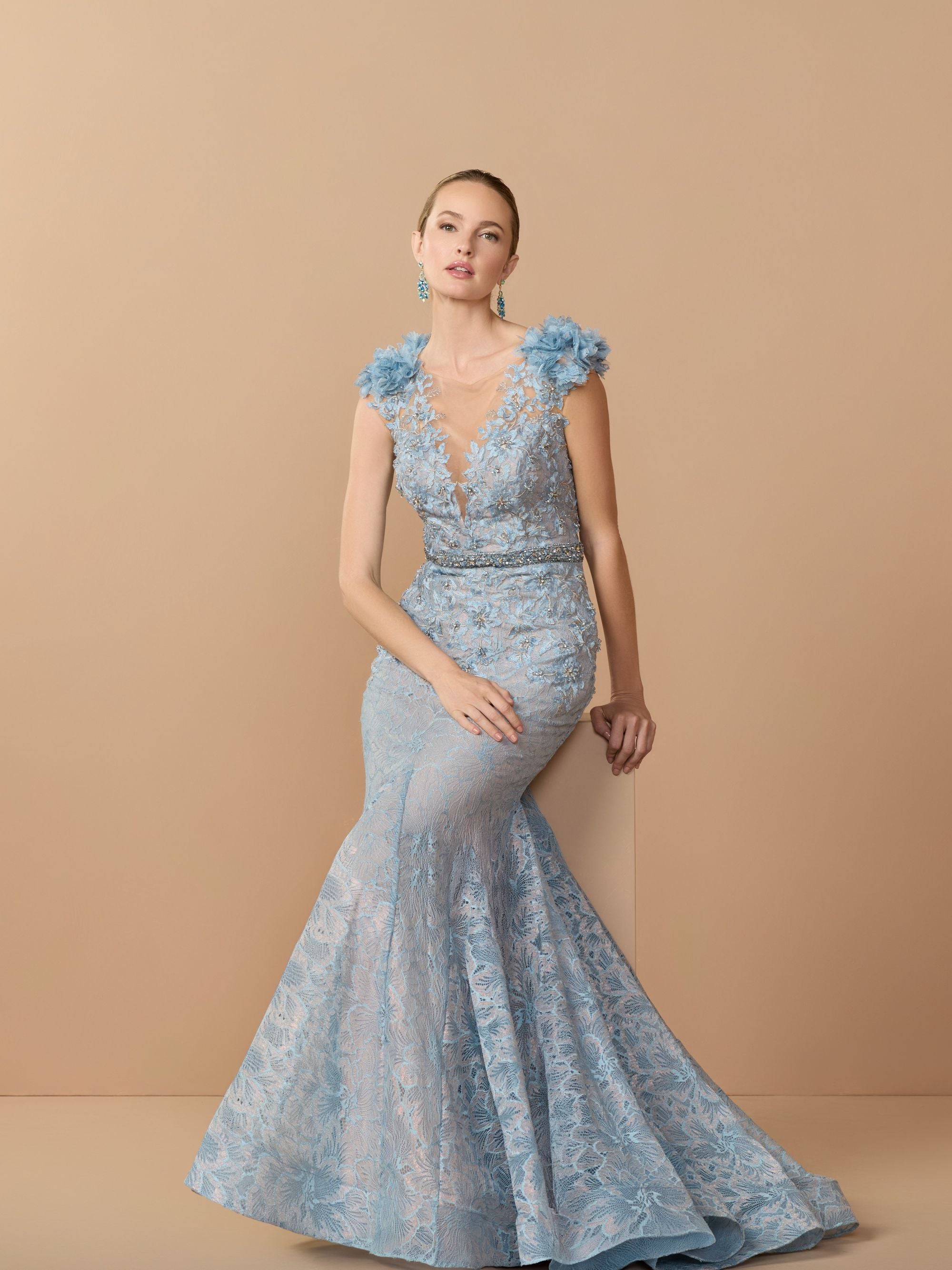 MAC DUGGAL】関税込☆スパンコールガウンドレス スパンコールドレスと 