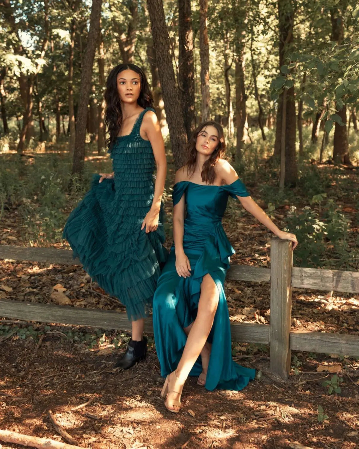 Teal Strapless Ruffle Layered Gown - Mac Duggal