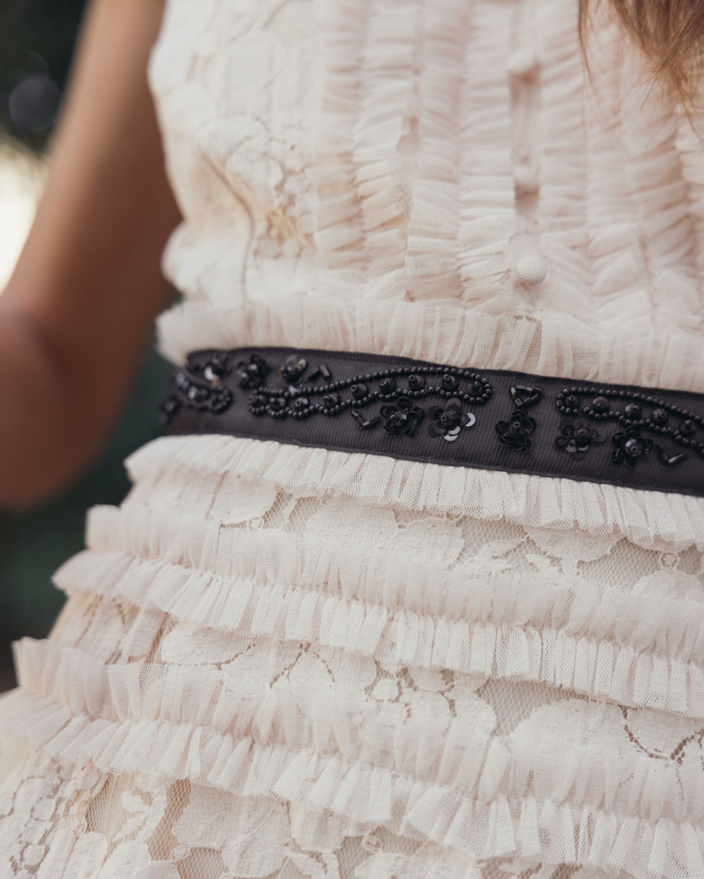 Pink Lace Tiered Midi Dress with Bow Straps Mac Duggal