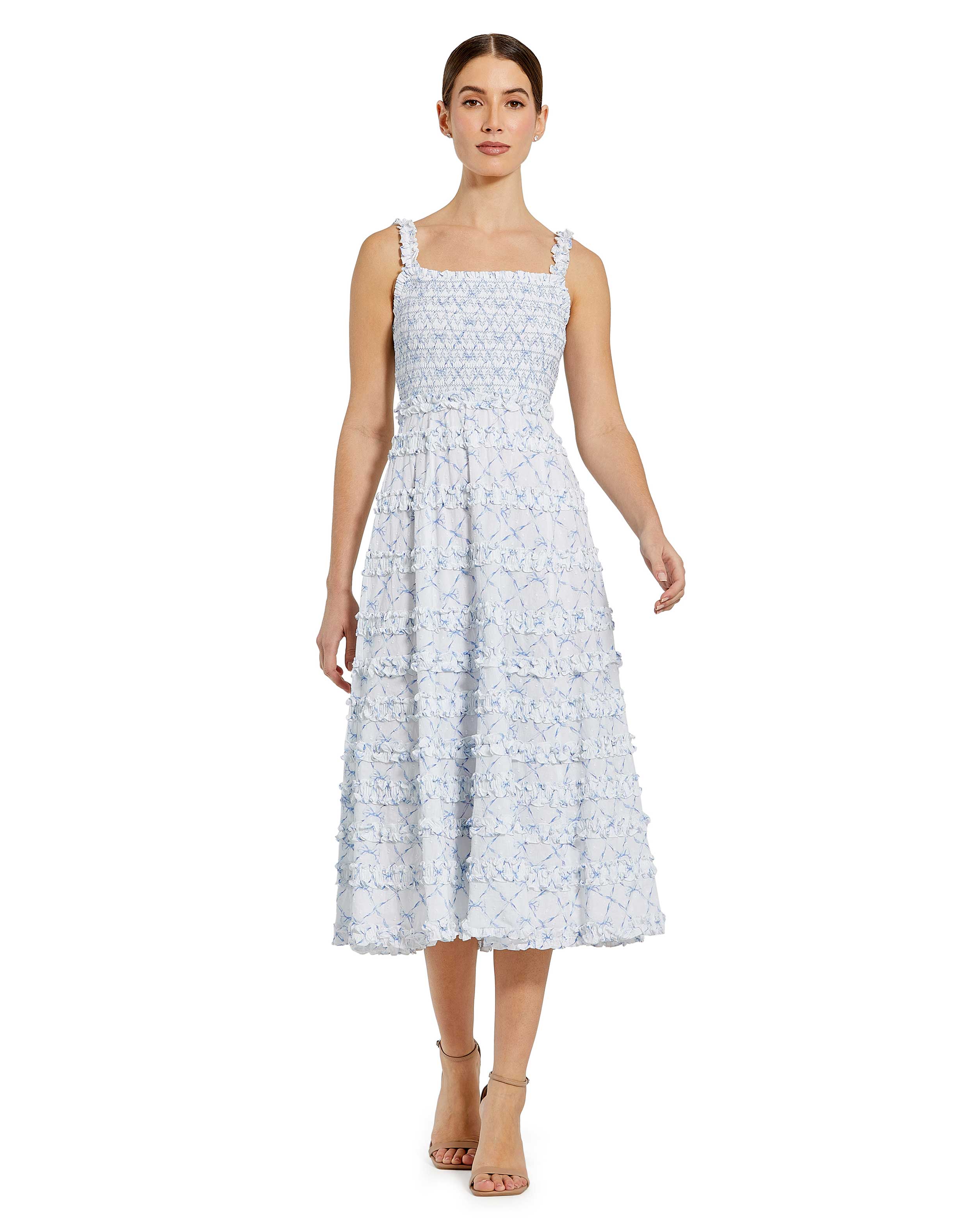 Ruffle Strap Smocked Top Cotton Dress | Sample | Sz. 2